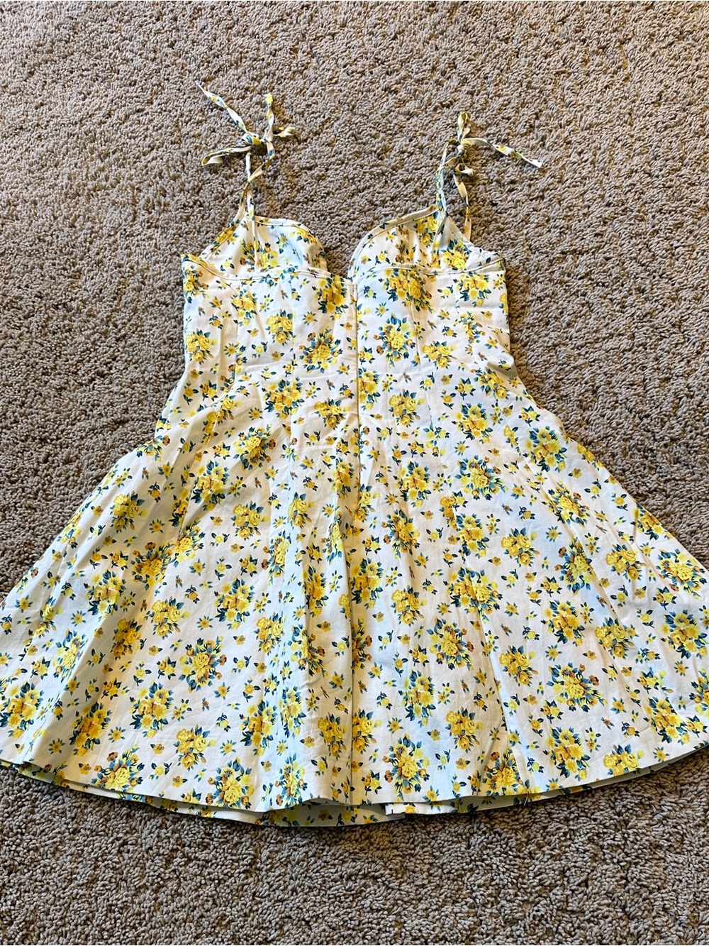 Yellow and White mini dress floral